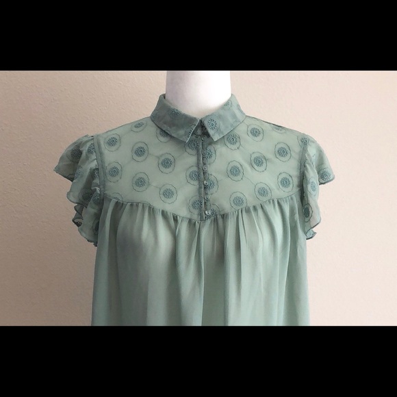 DOWNEAST collar sheer blouse - Picture 4 of 8